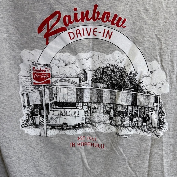 Hanes Authentic Hawaii Nostalgia Gray Short Sleeve Tee Classic Size Large - Picture 8 of 8